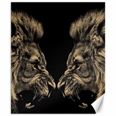 Animalsangry Male Lions Conflict Canvas 8  X 10  by Jancukart