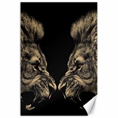 Animalsangry Male Lions Conflict Canvas 20  X 30 