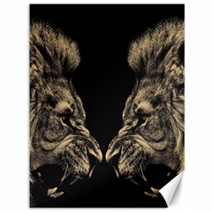 Animalsangry Male Lions Conflict Canvas 36  X 48  by Jancukart