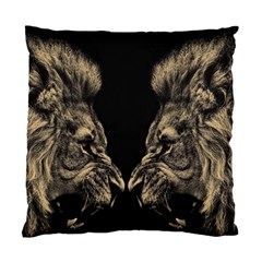 Animalsangry Male Lions Conflict Standard Cushion Case (two Sides) by Jancukart