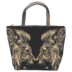 Animalsangry Male Lions Conflict Bucket Bag