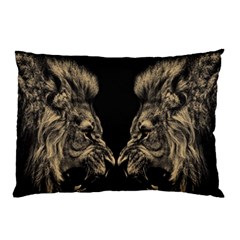 Animalsangry Male Lions Conflict Pillow Case