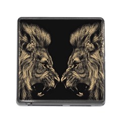 Animalsangry Male Lions Conflict Memory Card Reader (square 5 Slot) by Jancukart