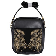 Animalsangry Male Lions Conflict Girls Sling Bag by Jancukart