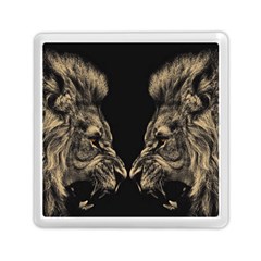 Animalsangry Male Lions Conflict Memory Card Reader (square) by Jancukart