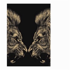 Animalsangry Male Lions Conflict Small Garden Flag (two Sides)