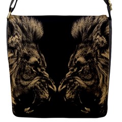 Animalsangry Male Lions Conflict Flap Closure Messenger Bag (s)