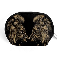 Animalsangry Male Lions Conflict Accessory Pouch (medium) by Jancukart