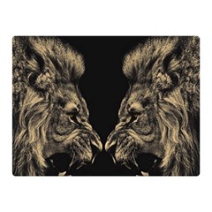 Animalsangry Male Lions Conflict Double Sided Flano Blanket (mini) 