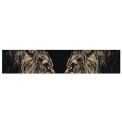 Animalsangry Male Lions Conflict Small Flano Scarf