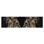 Animalsangry Male Lions Conflict Oblong Satin Scarf (16  x 60 ) Front