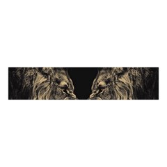 Animalsangry Male Lions Conflict Velvet Scrunchie by Jancukart