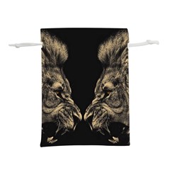 Animalsangry Male Lions Conflict Lightweight Drawstring Pouch (l) by Jancukart