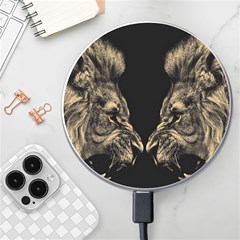 Animalsangry Male Lions Conflict Wireless Charger