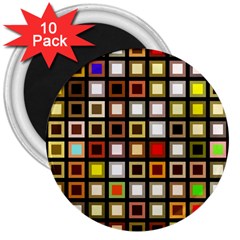 Squares-colorful-texture-modern-art 3  Magnets (10 Pack)  by Jancukart