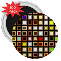 Squares-colorful-texture-modern-art 3  Magnets (100 Pack)