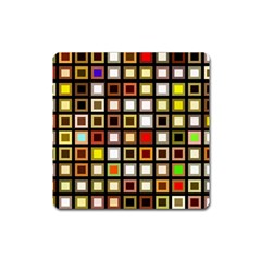 Squares-colorful-texture-modern-art Square Magnet by Jancukart