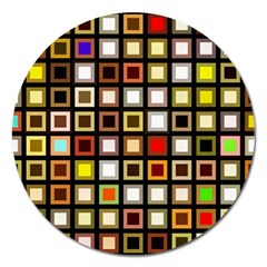 Squares-colorful-texture-modern-art Magnet 5  (round)