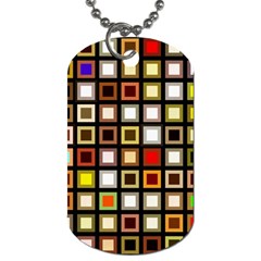 Squares-colorful-texture-modern-art Dog Tag (one Side)