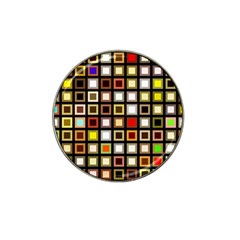 Squares-colorful-texture-modern-art Hat Clip Ball Marker (4 Pack) by Jancukart