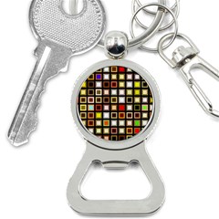 Squares-colorful-texture-modern-art Bottle Opener Key Chain