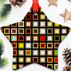 Squares-colorful-texture-modern-art Star Ornament (two Sides)