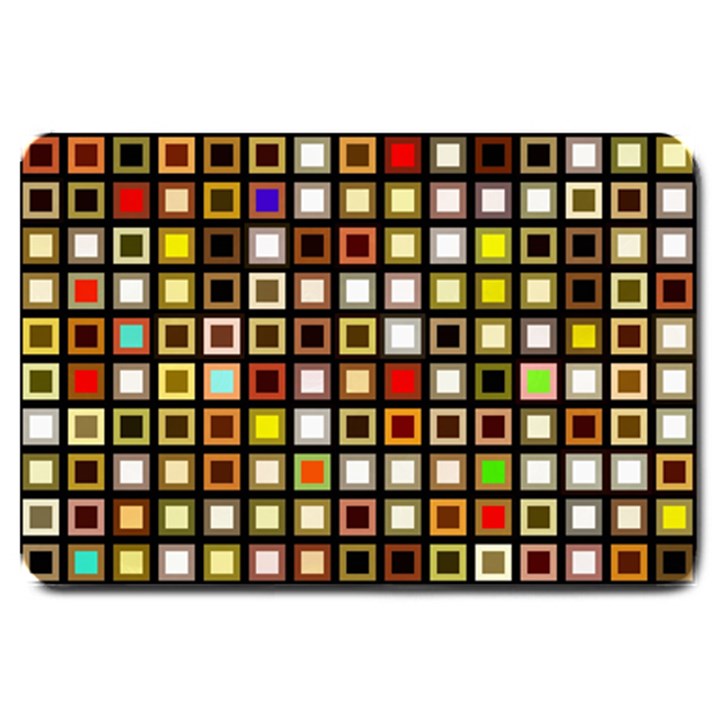 Squares-colorful-texture-modern-art Large Doormat 