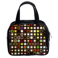 Squares-colorful-texture-modern-art Classic Handbag (two Sides) by Jancukart