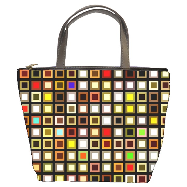 Squares-colorful-texture-modern-art Bucket Bag