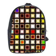 Squares-colorful-texture-modern-art School Bag (xl)