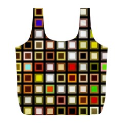 Squares-colorful-texture-modern-art Full Print Recycle Bag (l)