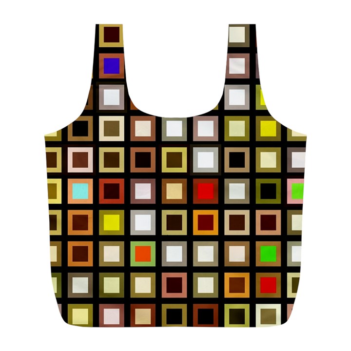 Squares-colorful-texture-modern-art Full Print Recycle Bag (L)