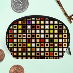 Squares-colorful-texture-modern-art Accessory Pouch (large) by Jancukart