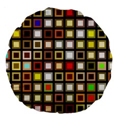 Squares-colorful-texture-modern-art Large 18  Premium Flano Round Cushions by Jancukart