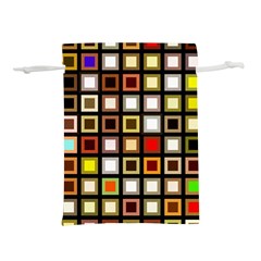 Squares-colorful-texture-modern-art Lightweight Drawstring Pouch (s) by Jancukart