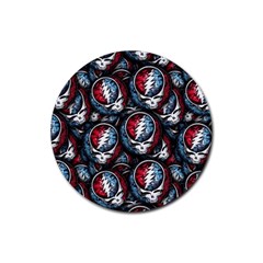 Grateful Dead Pattern Rubber Round Coaster (4 Pack) by Jancukart