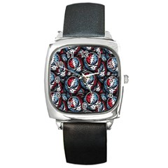 Grateful Dead Pattern Square Metal Watch