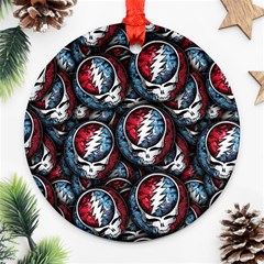 Grateful Dead Pattern Round Ornament (two Sides) by Jancukart