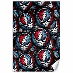 Grateful Dead Pattern Canvas 24  X 36  by Jancukart