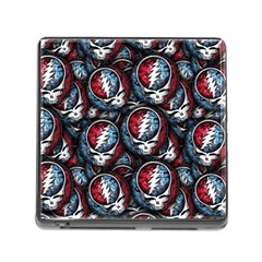 Grateful Dead Pattern Memory Card Reader (square 5 Slot)