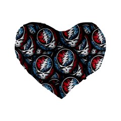 Grateful Dead Pattern Standard 16  Premium Heart Shape Cushions