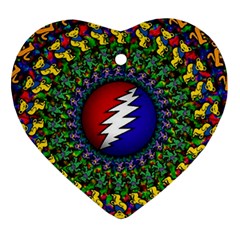 Grateful Dead Heart Ornament (two Sides) by Jancukart