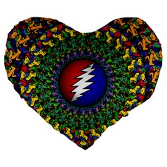 Grateful Dead Large 19  Premium Heart Shape Cushions