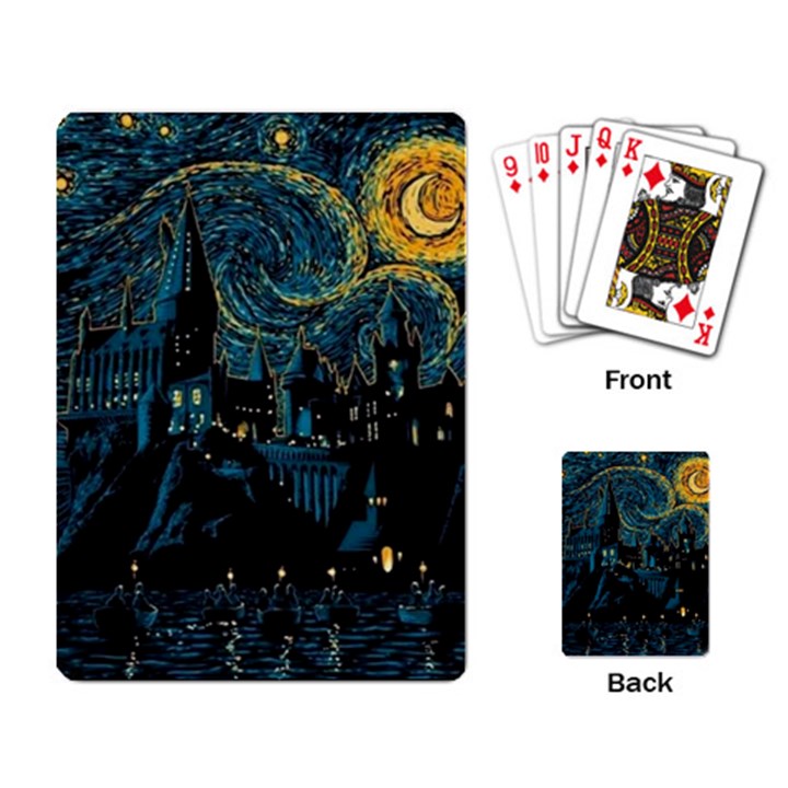 Cartoon Starry Night Vincent Van Gofh Playing Cards Single Design (Rectangle)