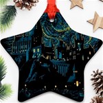 Cartoon Starry Night Vincent Van Gofh Star Ornament (Two Sides) Front