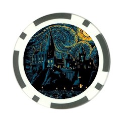 Cartoon Starry Night Vincent Van Gofh Poker Chip Card Guard by Jancukart