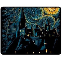 Cartoon Starry Night Vincent Van Gofh Fleece Blanket (medium)  by Jancukart