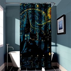 Cartoon Starry Night Vincent Van Gofh Shower Curtain 36  X 72  (stall)  by Jancukart