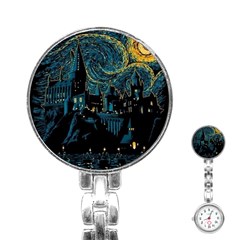 Cartoon Starry Night Vincent Van Gofh Stainless Steel Nurses Watch by Jancukart