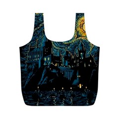 Cartoon Starry Night Vincent Van Gofh Full Print Recycle Bag (m) by Jancukart